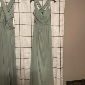 DAVIDS BRIDAL DUSTY SAGE BRIDESMAIDS DRESS